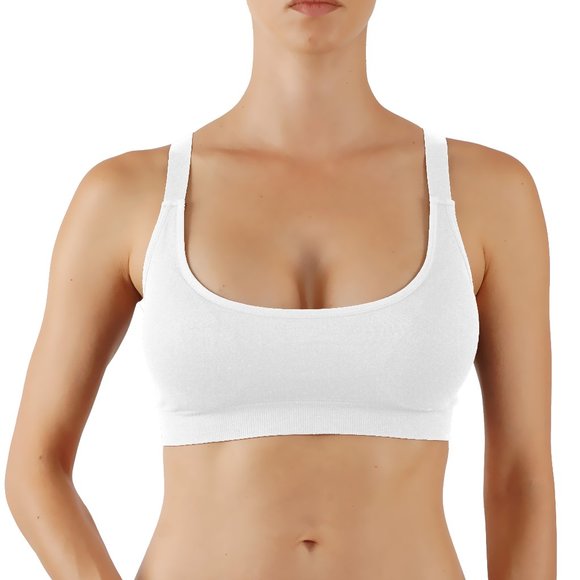 Sports Bra Yoga Top Solid-Colored Racerback - Picture 2 of 3
